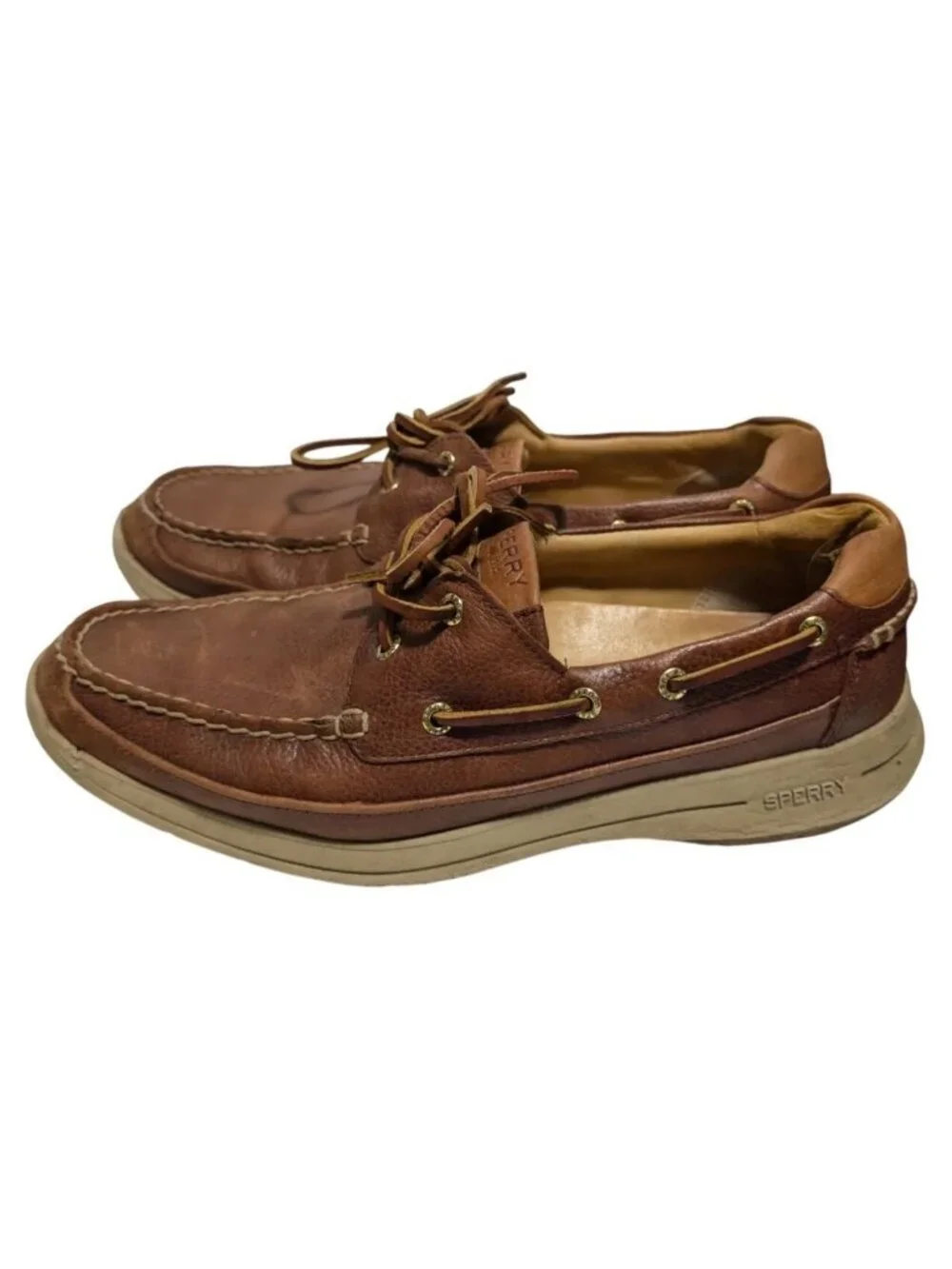 Sperry Gold Cup Authentic Original Boat Shoes Mens 11 Brown Leather 2-Eye Preppy